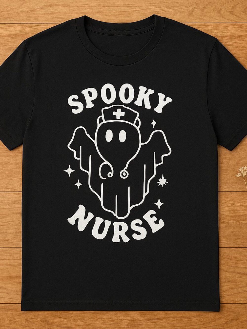 Spooky Nurse Ghost Graphic Tee | Halloween Medical T-Shirt